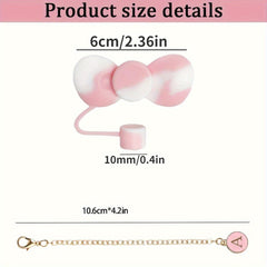 Letter Chain Charm Pendant & Flower Straw Tip Cover Set for Tumbler Water Cup