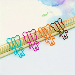 20pcs Bear Paper Clips Creative Model Paper Clip Student School Office