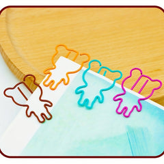 20pcs Bear Paper Clips Creative Model Paper Clip Student School Office