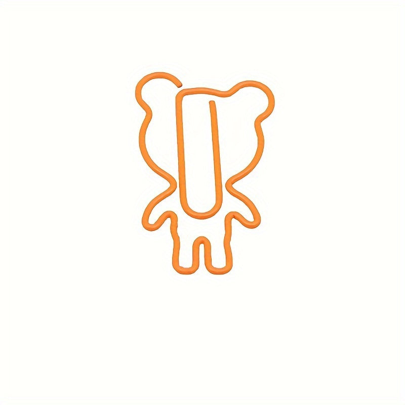 20pcs Bear Paper Clips Creative Model Paper Clip Student School Office