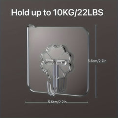 5pcs Transparent Adhesive Hooks Multifunctional Kitchenware Hooks
