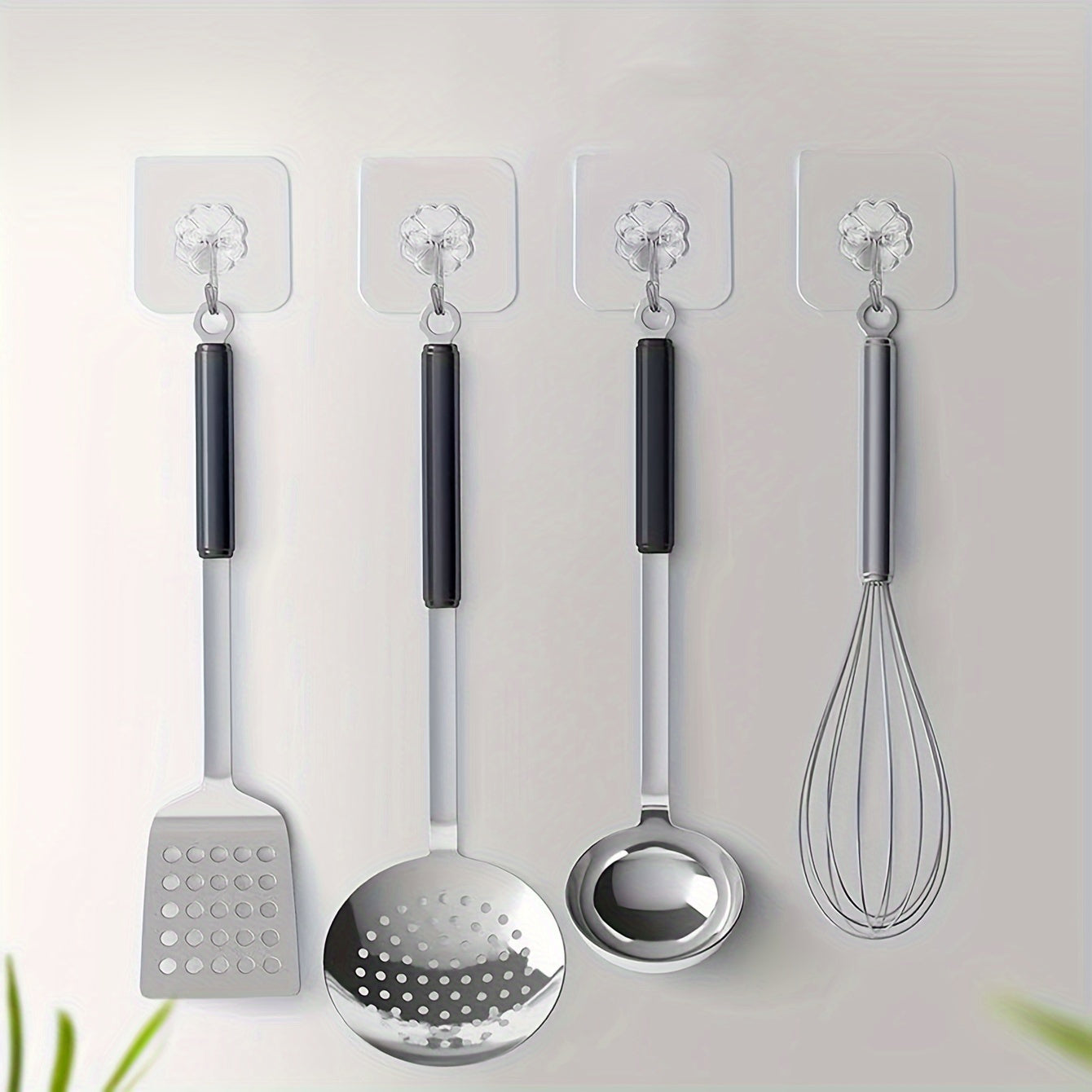 5pcs Transparent Adhesive Hooks Multifunctional Kitchenware Hooks