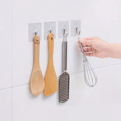 5pcs Transparent Adhesive Hooks Multifunctional Kitchenware Hooks