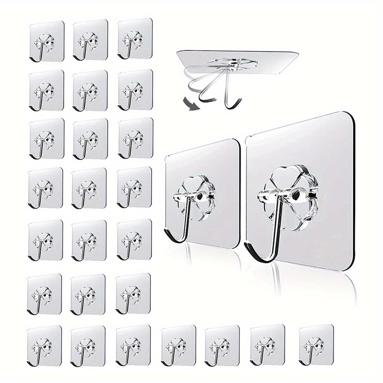 5pcs Transparent Adhesive Hooks Multifunctional Kitchenware Hooks