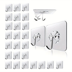 5pcs Transparent Adhesive Hooks Multifunctional Kitchenware Hooks