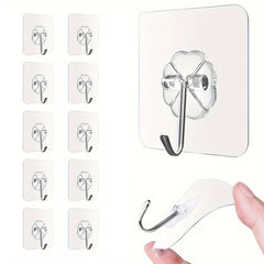 5pcs Transparent Adhesive Hooks Multifunctional Kitchenware Hooks