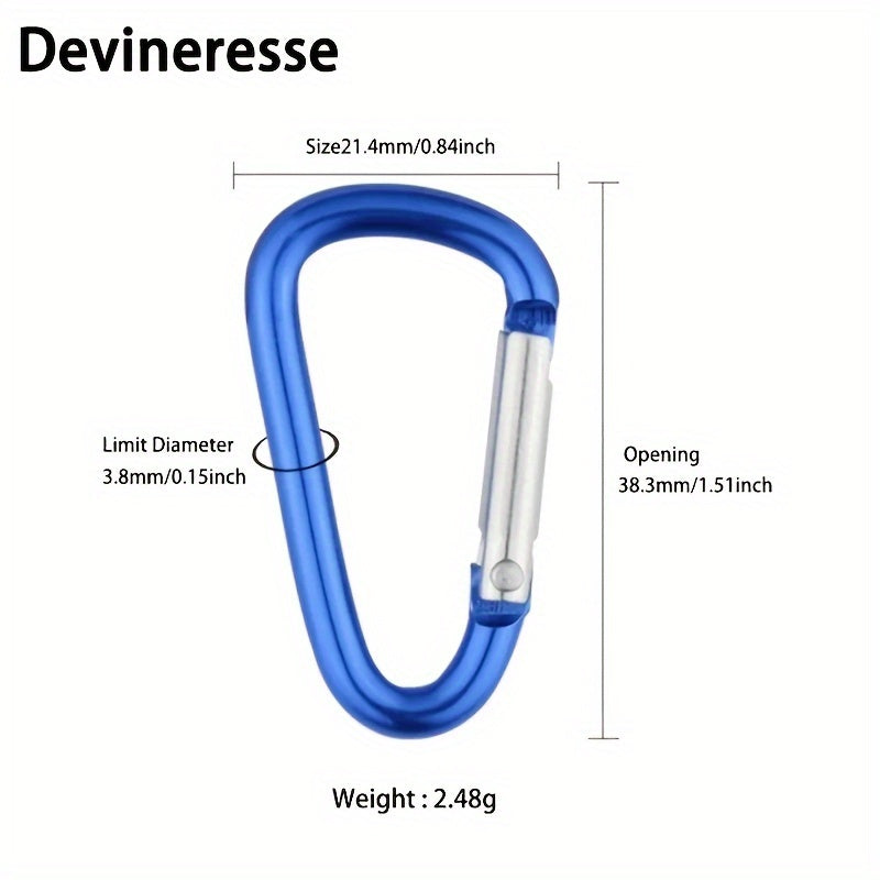 5pcs Aluminum Carabiner Keychains for Camping & Daily Use