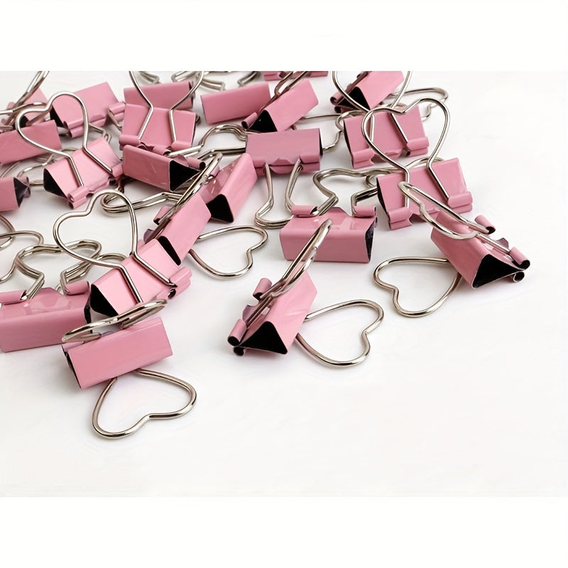 5pcs 19mm Heart Shaped Binder Clip Small Clip Office Sealing Clip