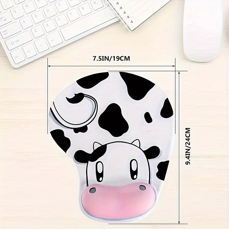 4pcs Cute Cow Wrist Mouse Pad Soft Silicone Non Slip Cartoon
