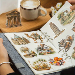30pcs Retro Construction Stickers Bulk for Decorating Diaries and Textbooks