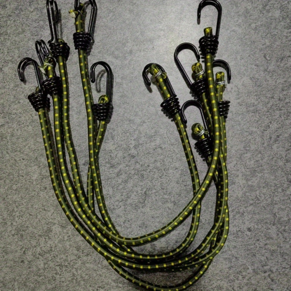 5pcs Bungee Cords w/ Hooks for Camping Tent Tarp Canopy Elastic Clothesline