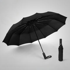 Wind Resistant 3 Fold Auto Umbrella 12 Bones Big Umbrella
