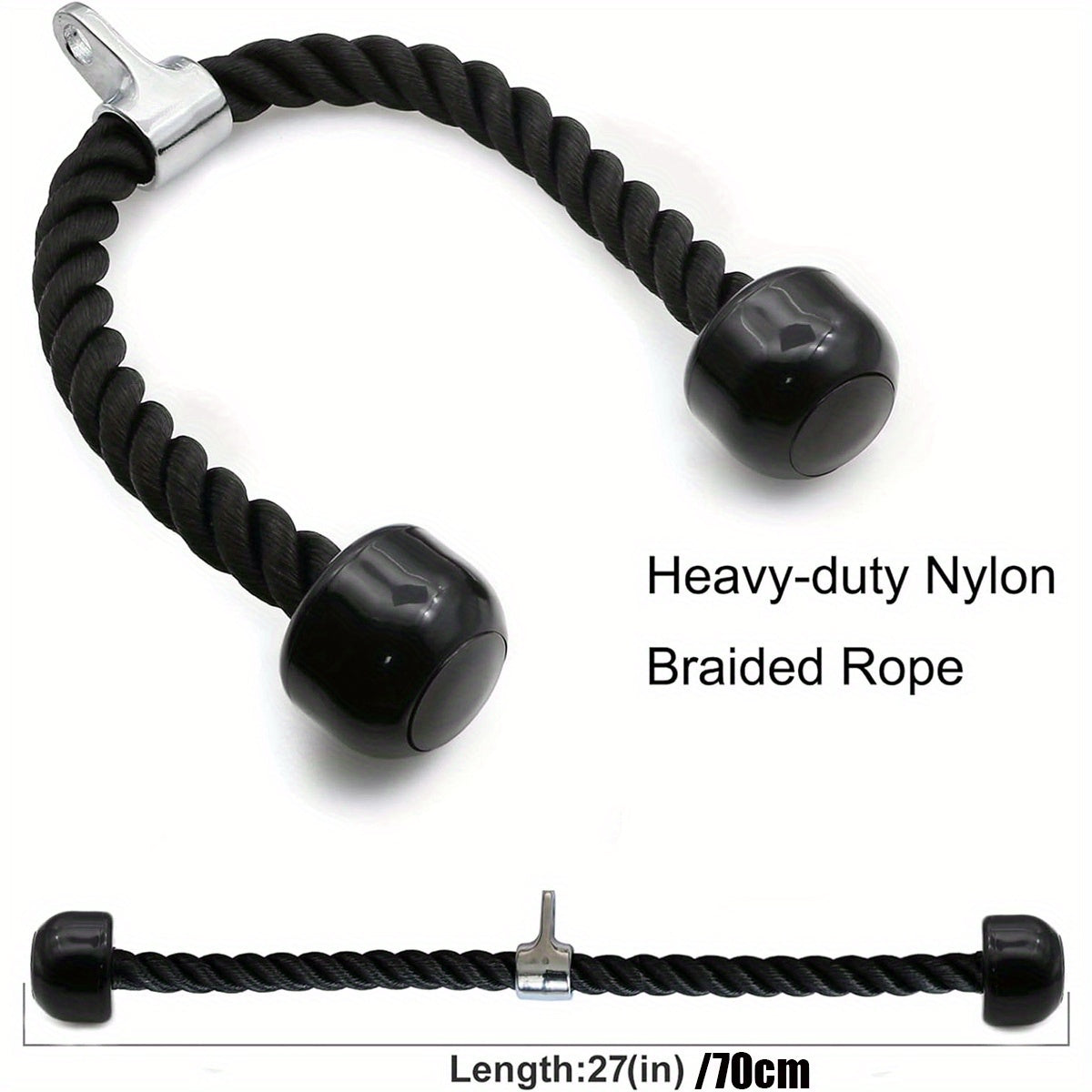 Double-headed Biceps Training Rope Pull Down Handle
