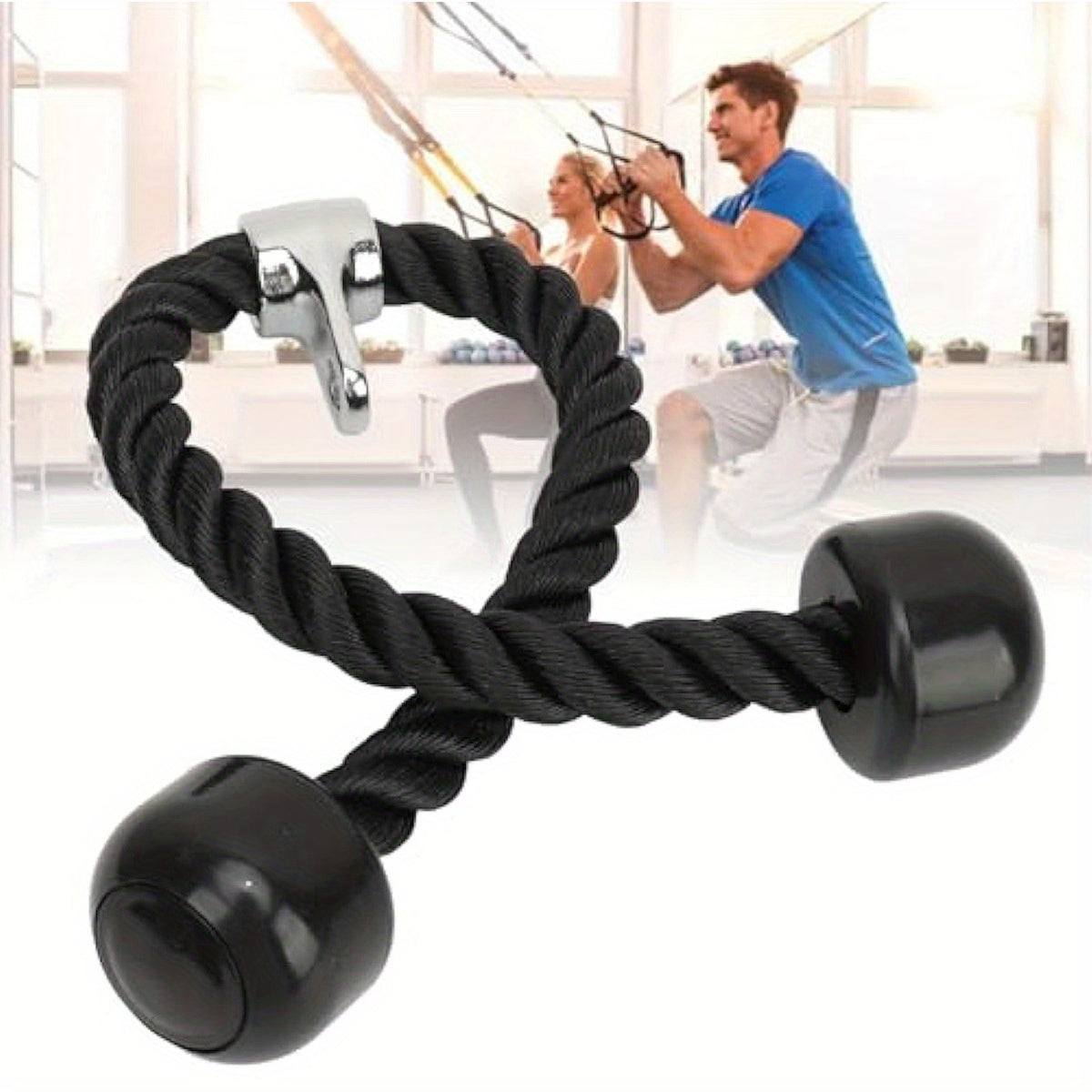 Double-headed Biceps Training Rope Pull Down Handle