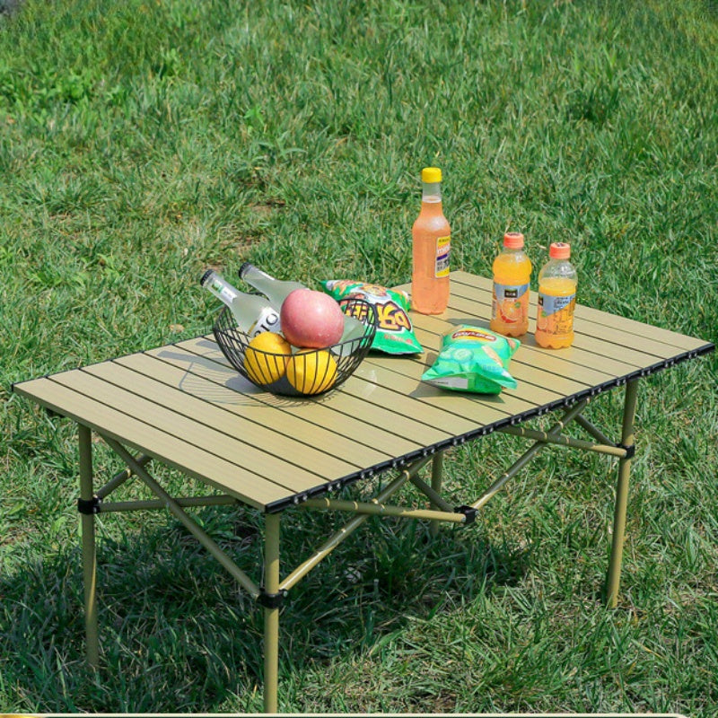 Carbon Steel Roll Up Table Outdoor Camping Folding Table Portable Barbecue Table