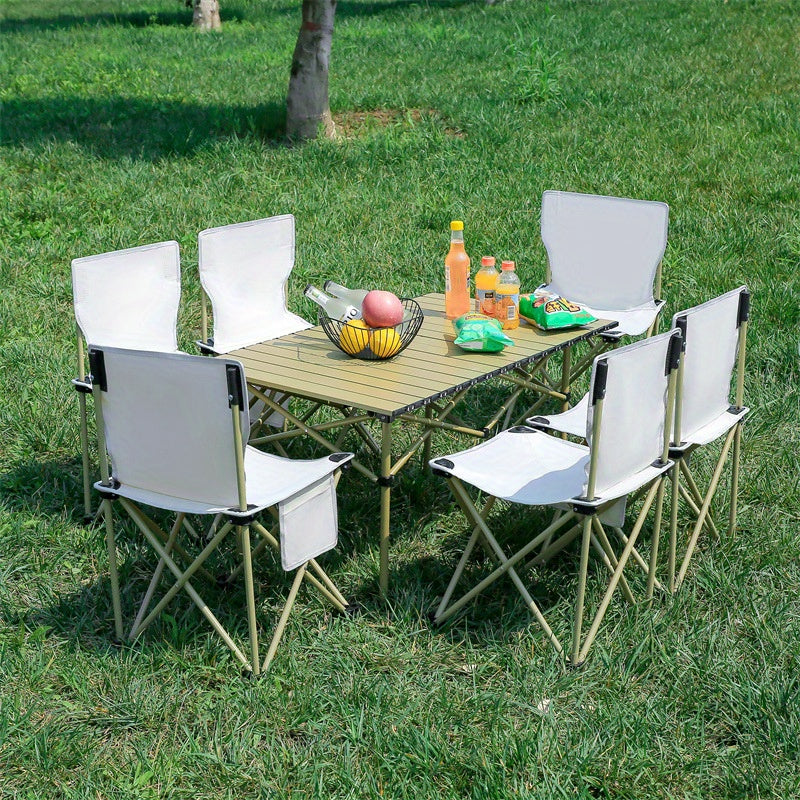 Carbon Steel Roll Up Table Outdoor Camping Folding Table Portable Barbecue Table