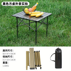 Carbon Steel Roll Up Table Outdoor Camping Folding Table Portable Barbecue Table