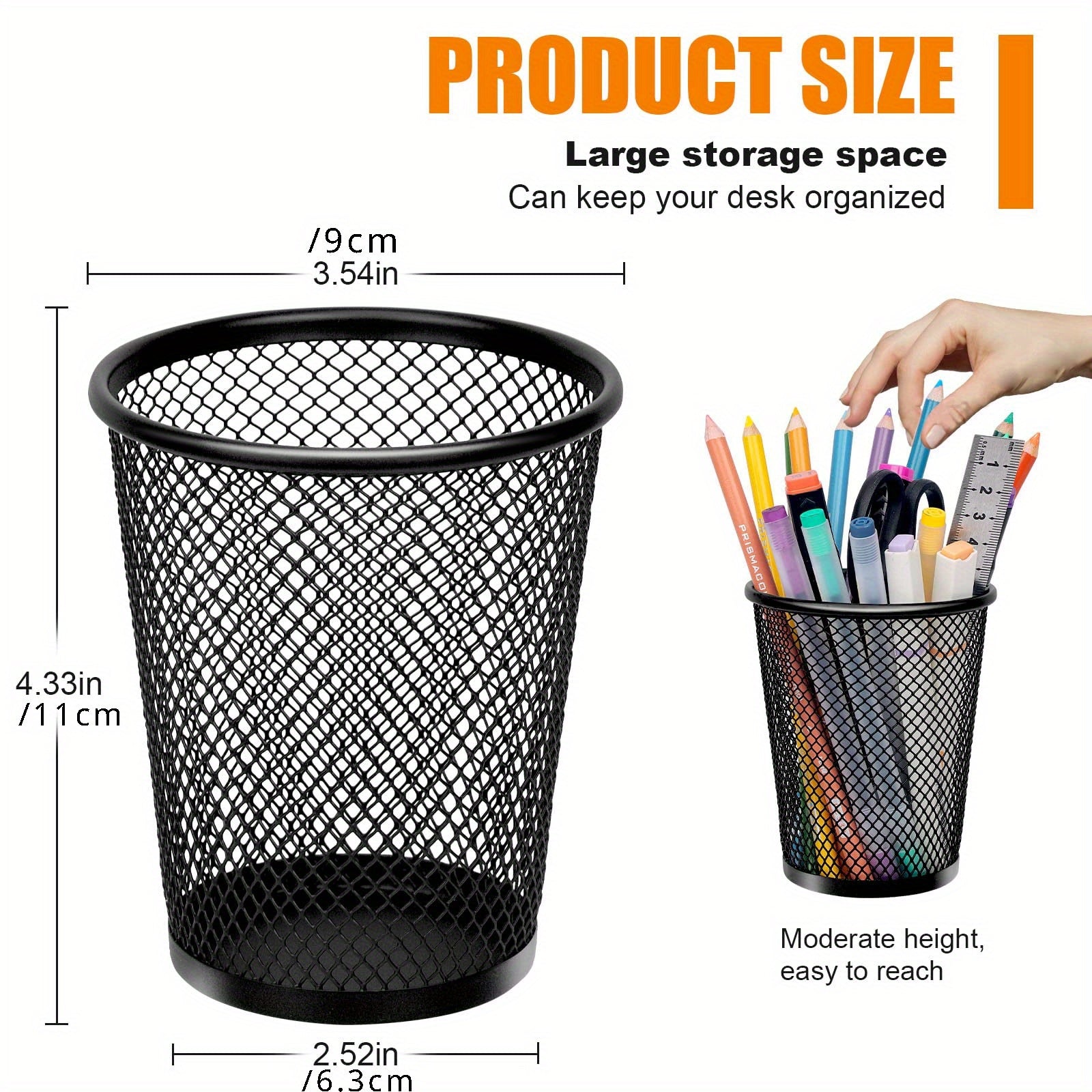 6 Pcs Mesh Pen Holders for Desk Office Home School