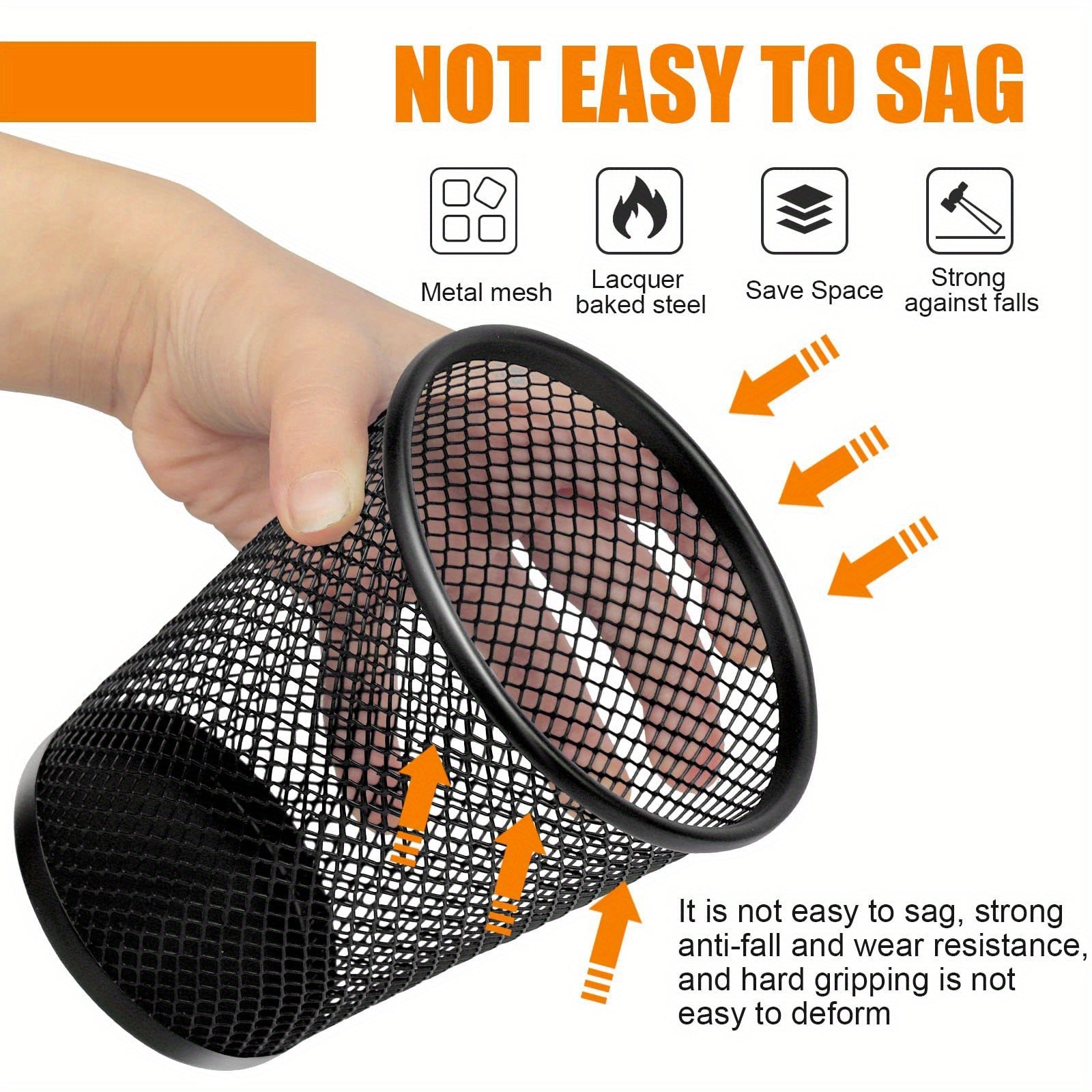 6 Pcs Mesh Pen Holders for Desk Office Home School