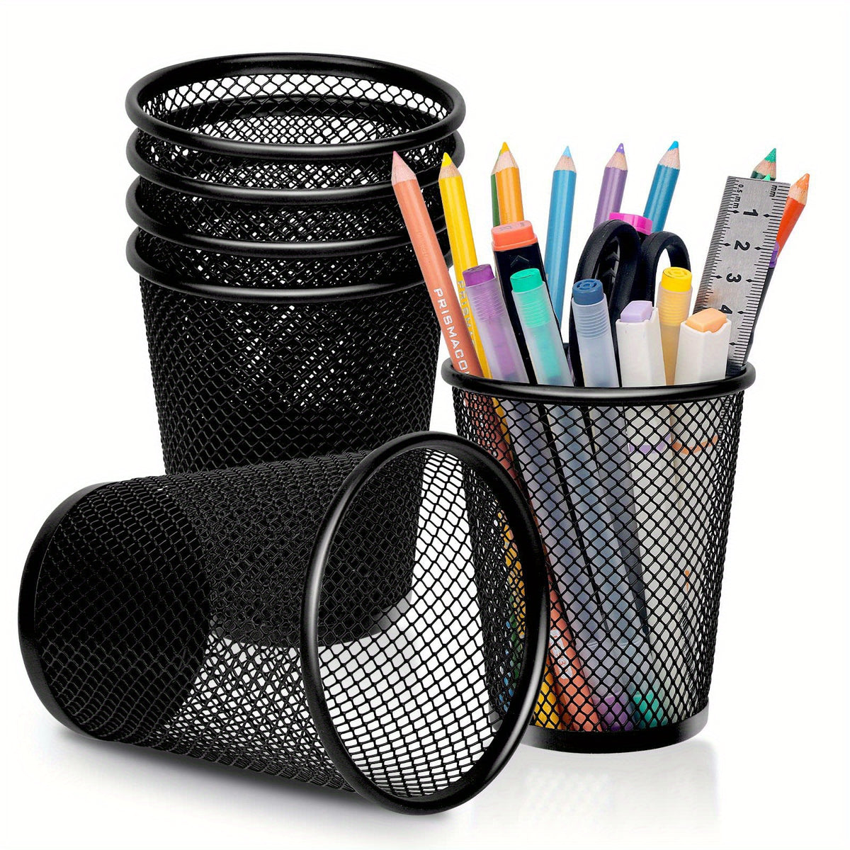 6 Pcs Mesh Pen Holders for Desk Office Home School