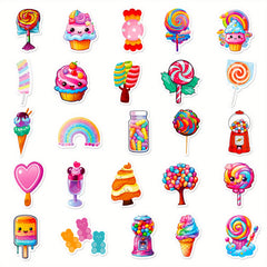 50 Funny Lollipop Doodle Stickers Waterproof for DIY Laptops & More