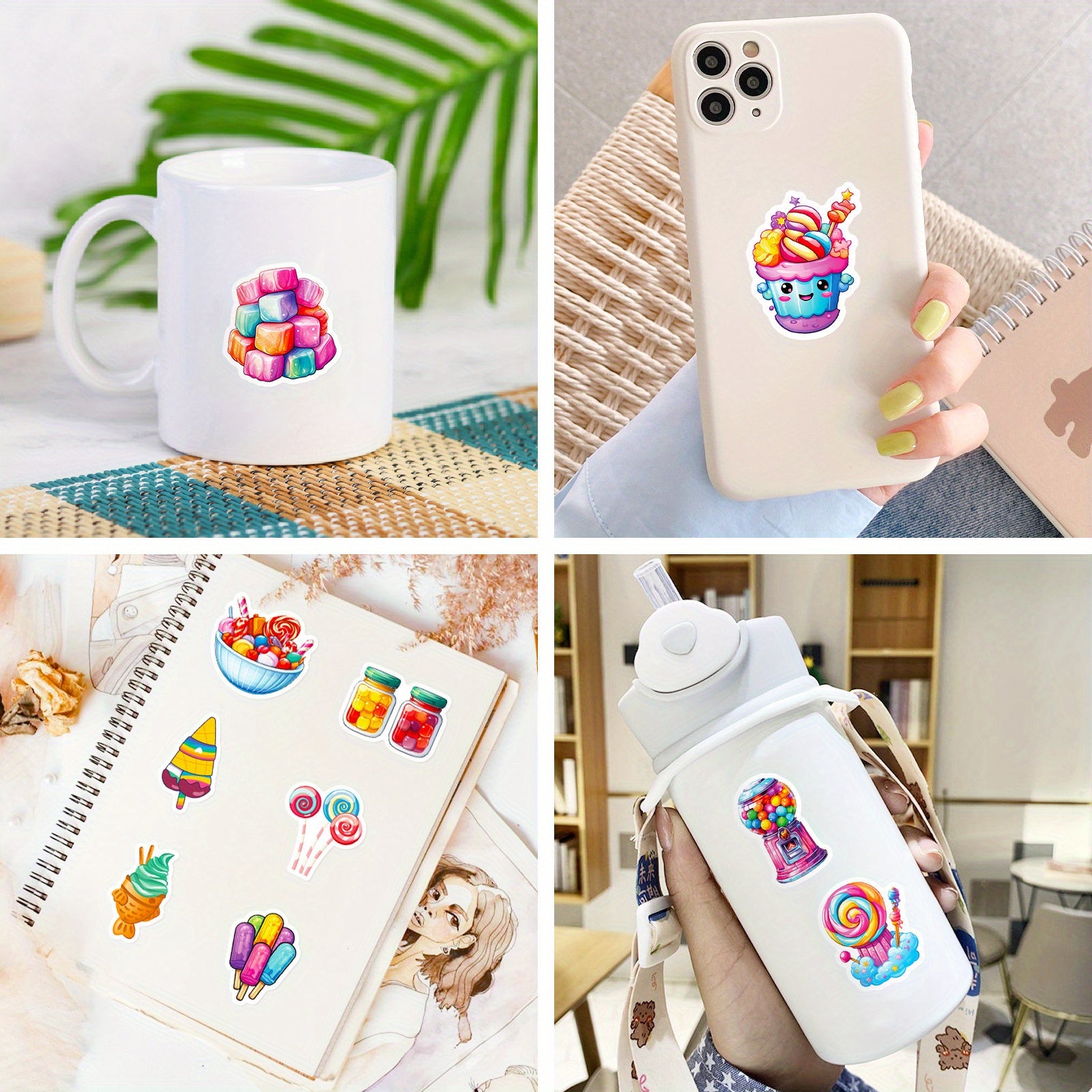 50 Funny Lollipop Doodle Stickers Waterproof for DIY Laptops & More