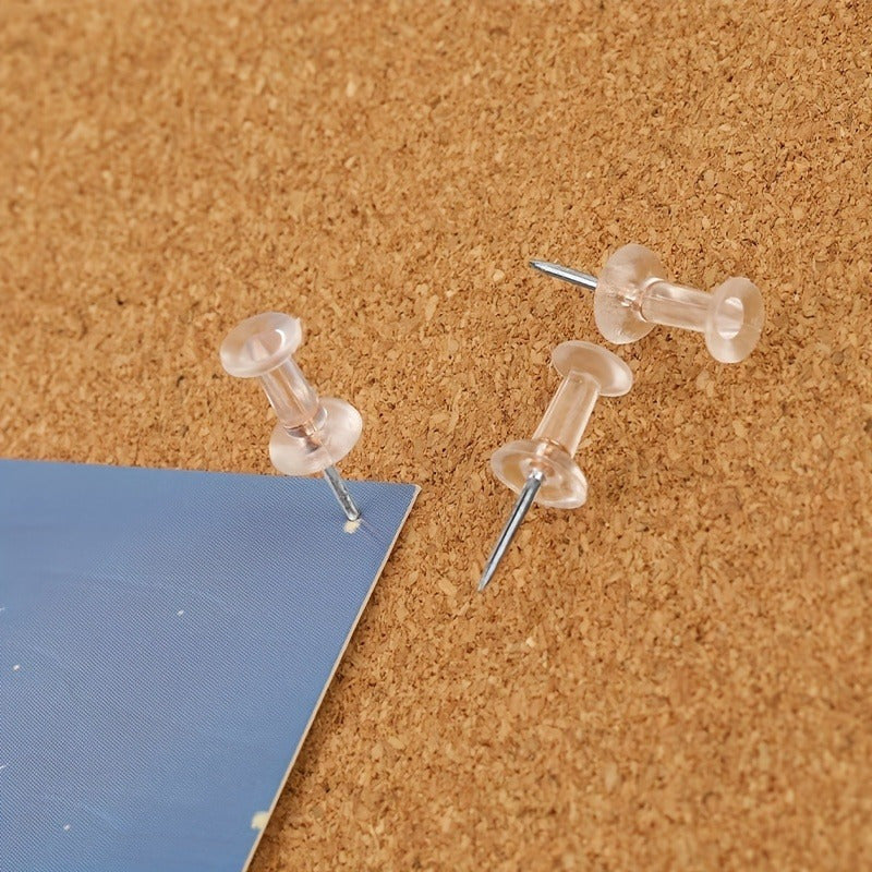 Clear Plastic Head Push Pins 100pcs for Home Office and Craft Project