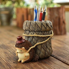 Hedgehog Pen Holder Home Birthday Gift Resin Crafts