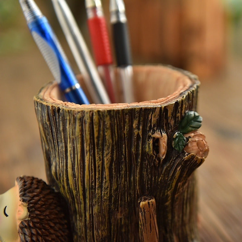 Hedgehog Pen Holder Home Birthday Gift Resin Crafts