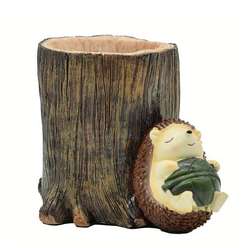Hedgehog Pen Holder Home Birthday Gift Resin Crafts