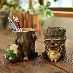 Hedgehog Pen Holder Home Birthday Gift Resin Crafts