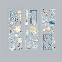 3pcs Embossed Hot Stamping Sticker Retro Stickers for Diaries Decoration