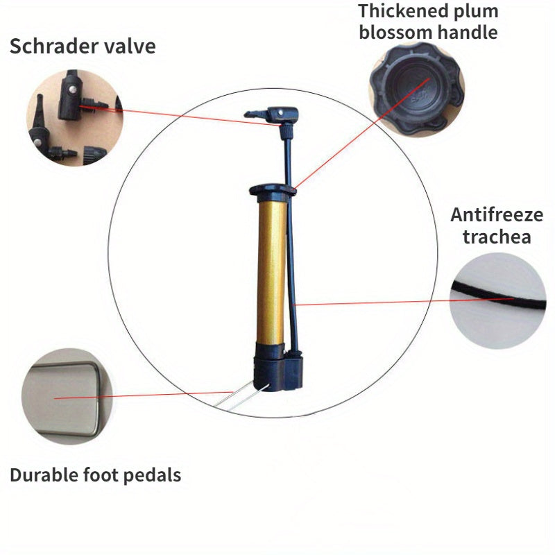 Portable Ball Pump for Inflating Anywhere with 2 Needles