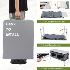 Portable Aluminum Camping Table with Storage Organizer