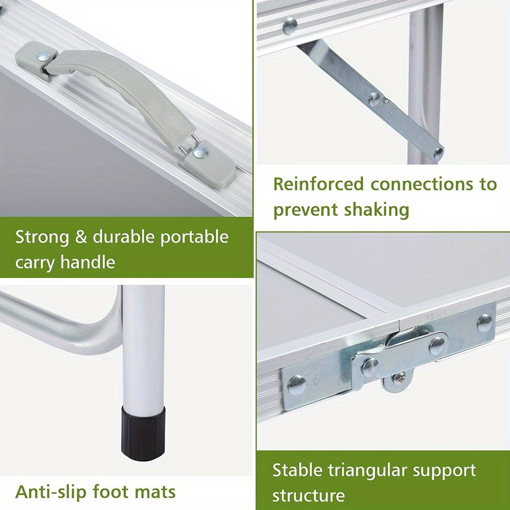 Portable Aluminum Camping Table with Storage Organizer