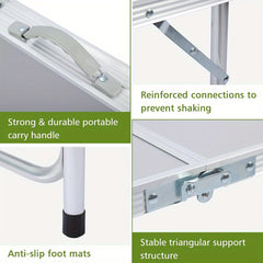 Portable Aluminum Camping Table with Storage Organizer