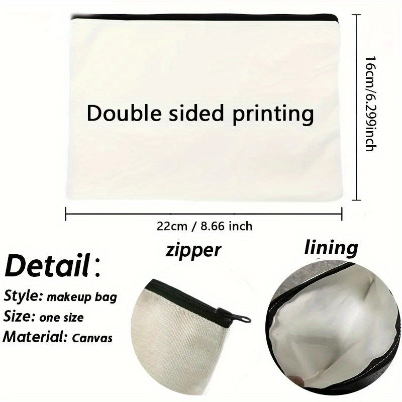Book Pattern Makeup Bag Zipper Pouch Polyester Cosmetic Travel Bag