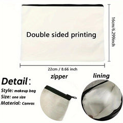 Book Pattern Makeup Bag Zipper Pouch Polyester Cosmetic Travel Bag
