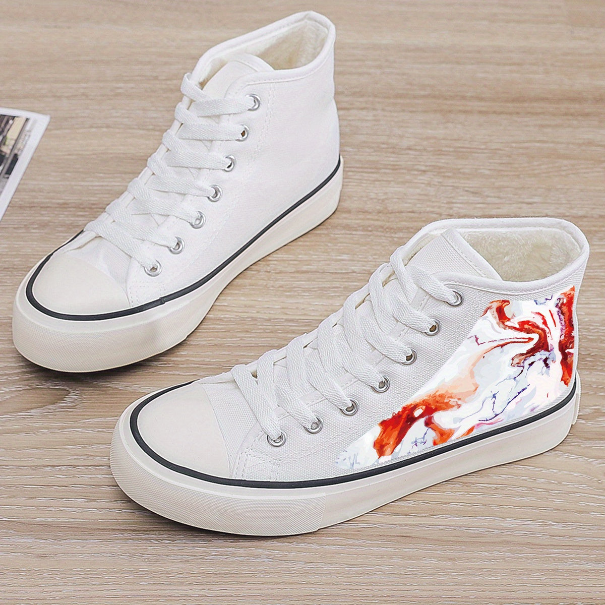 Plush Lined Thermal Chunky Canvas Sneakers