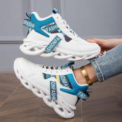 Women's Letter Graphic Athletic Sneakers Flying Woven Running Shoes