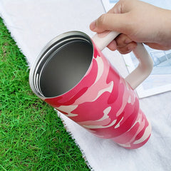 40oz Insulated Water Cup Tumbler Flag Pattern Stainless Steel Travel Cup