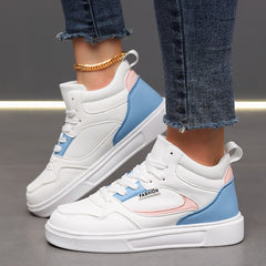 Sporty Skate Shoes Women Lace up Non slip Comfort Flat Walking Shoes Lightweight