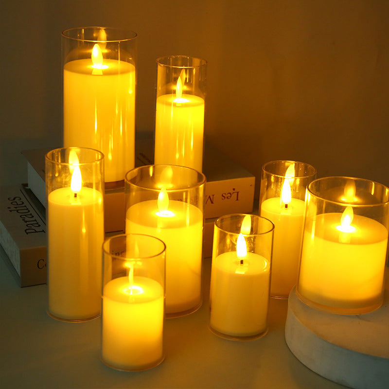 2pcs Electronic Candles Simulated Wick Swaying Party Decoration