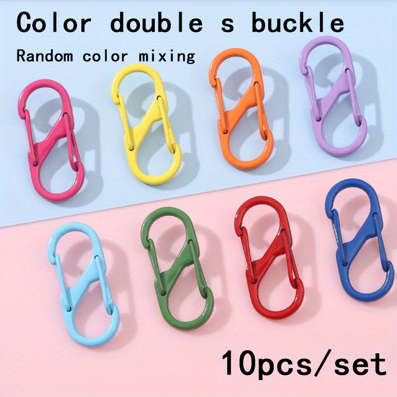 10pcs Alloy & Iron Double S Buckle Random Colors Earrings Bracelets Necklaces