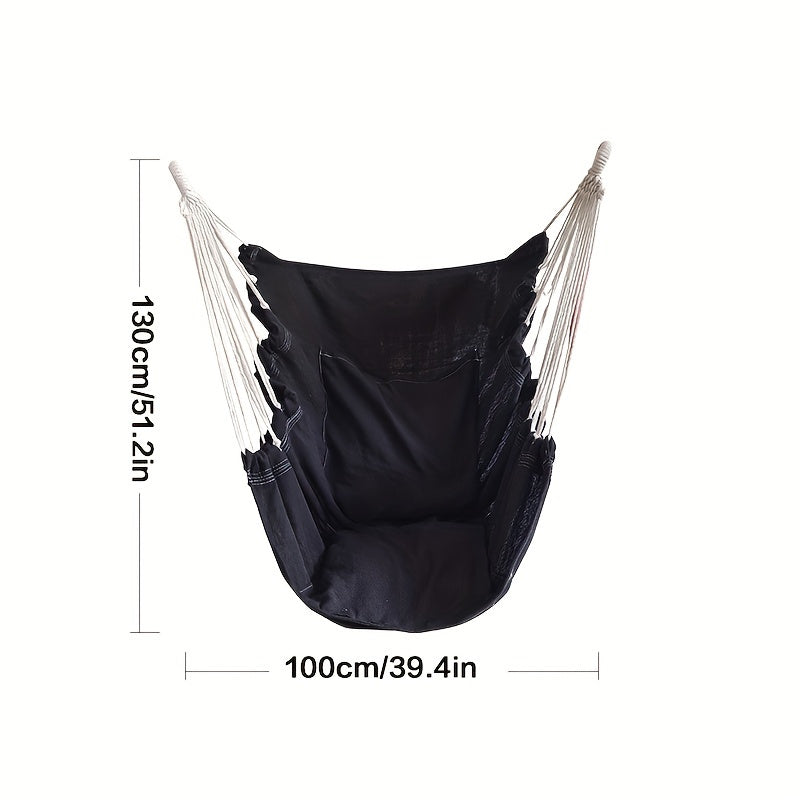 Indoor Outdoor Cotton Hammock Swing Chair Comfortable Durable Sturdy