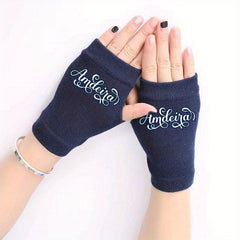 Amdeira Retro Knit Gloves Winter Warm Fingerless Cold Proof Antifreeze