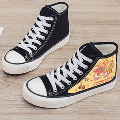 Dragon Print Plush Lined Canvas Sneakers