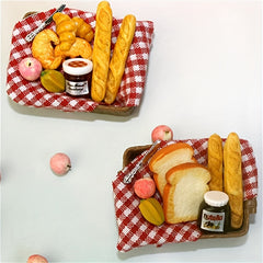 12 Dollhouse Breakfast Set Bread Basket Doll House Food Accessories