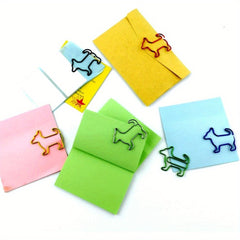 40pcs Dog Shaped Paper Clips Animal Bookmarks Clips - Fun Office Supplies