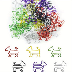 40pcs Dog Shaped Paper Clips Animal Bookmarks Clips - Fun Office Supplies